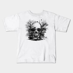 Haunted Skull Mansion Kids T-Shirt